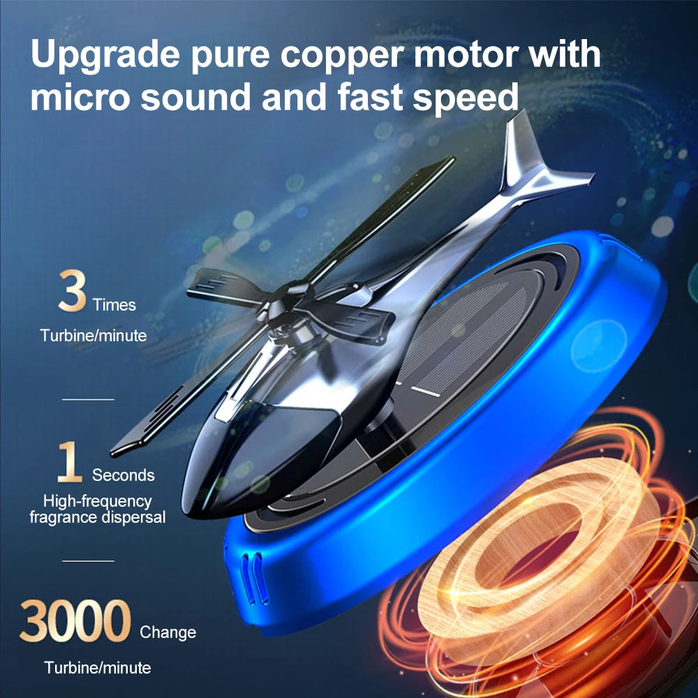 🔥 Solar Rotating Helicopter Car Dashboard Decor with Aromatherapy