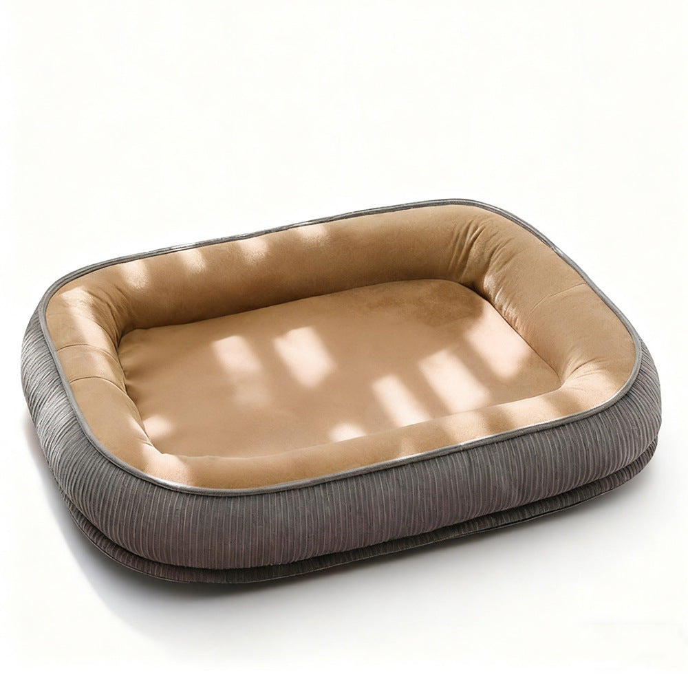 Warm semi-enclosed dog house bed with removable, washable cushion. All-season comfort for dogs and cats—cozy, secure, and easy to maintain.