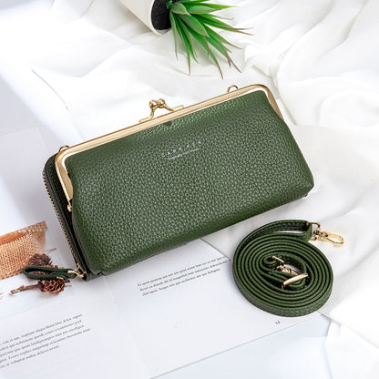 Zarusky Matte Leather Crossbody Bag - Small Shoulder Messenger Purse