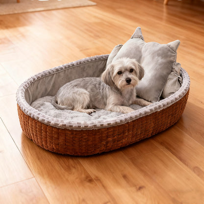 Cozy winter dog house bed with half-enclosed design. Warm, soft, and secure—perfect for dogs and cats seeking comfort and privacy.