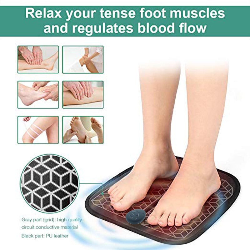 Electric EMS Foot Massager Pad – Muscle Stimulation Mat for Foot Relaxation & Circulation Support
