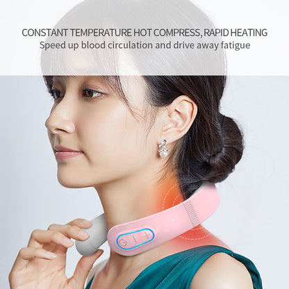 Portable U-Type EMS Microcurrent Neck Massager with Heat – 10-Mode Cervical Pain Relief & Muscle Relaxation Device