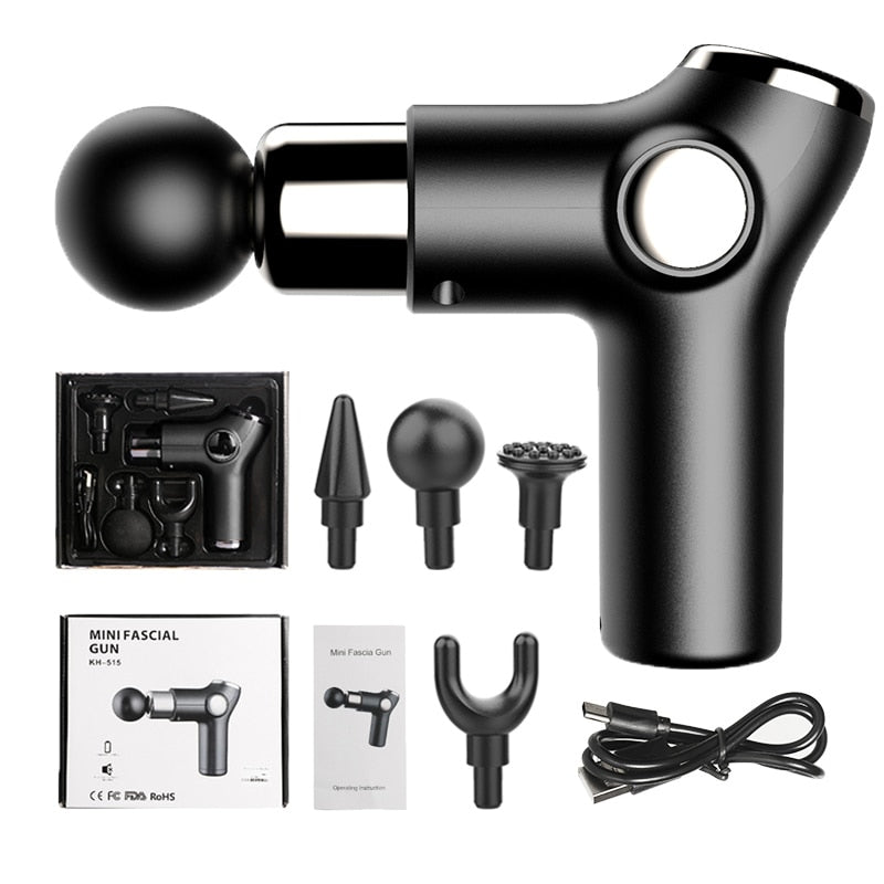 Zarusky Mini Pistolet de Massage – Masseur de Poche 32 Vitesses pour Soulagement Musculaire Profond