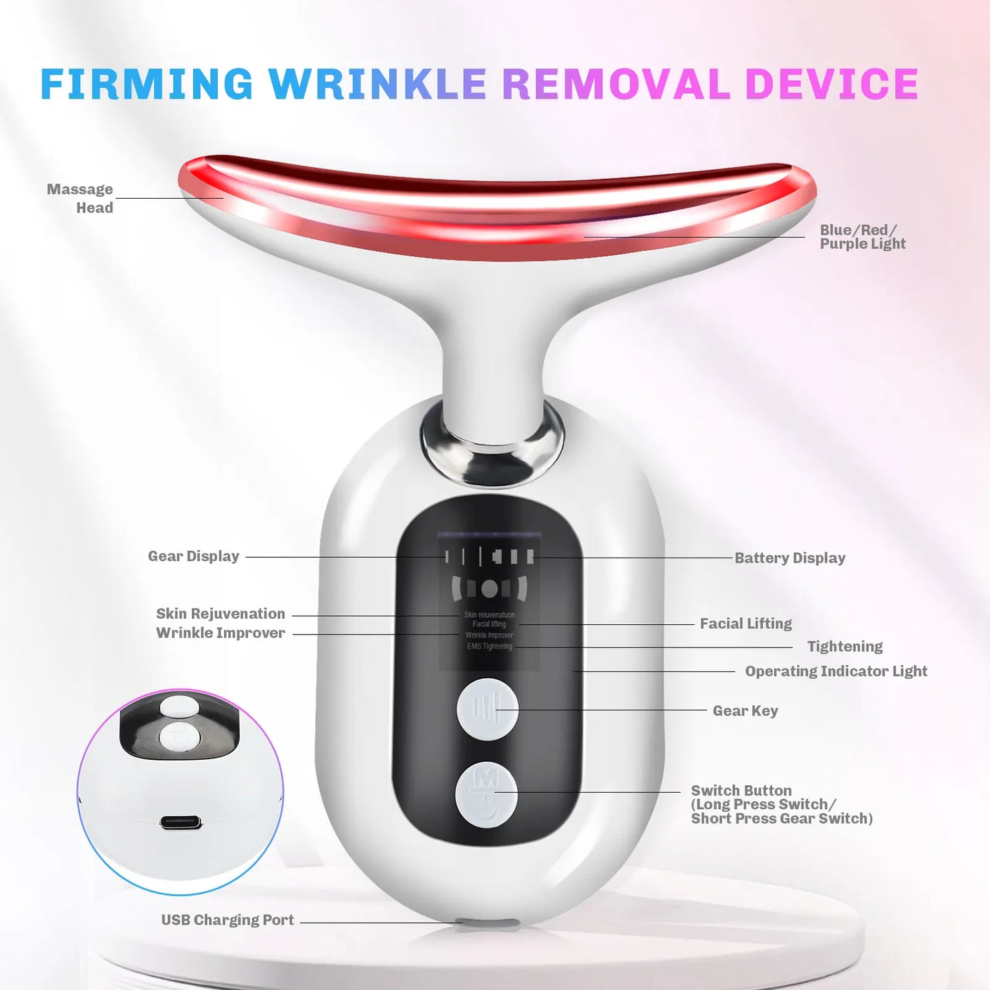 Zarusky™ EMS Neck & Face Lifter | Advanced Skin Tightening & Wrinkle Removal