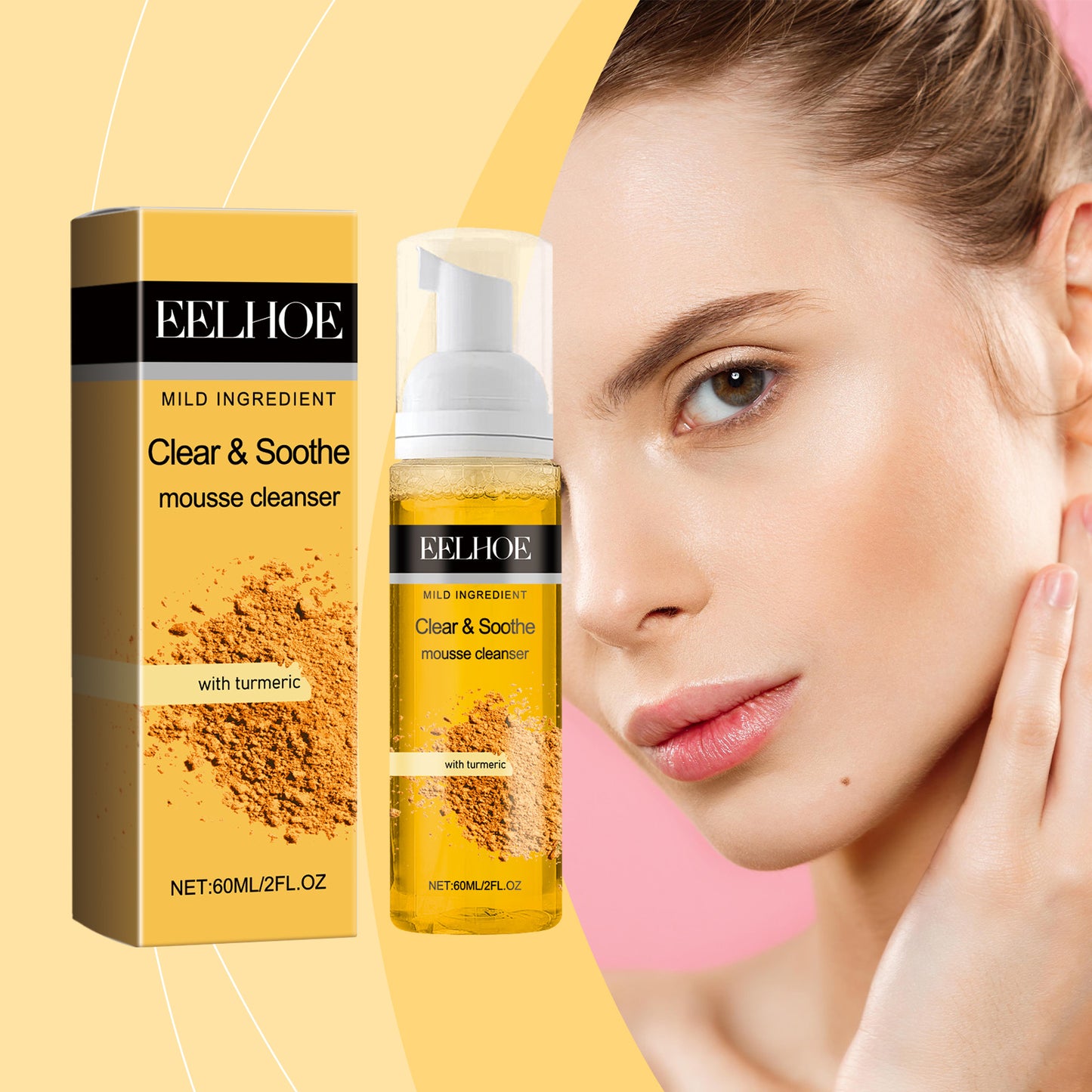 Turmeric Cleansing Mousse - Gentle Pore Care Foam Cleanser for Radiant Skin