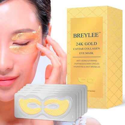 Zarusky™ 24K Gold & Caviar Luxury Eye Lift – 10-Pair Collagen Essence Anti-Aging Patches