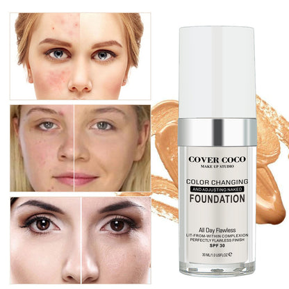 Color Changing Temperature Liquid Foundation - Brightening Concealer BB Cream 30ml