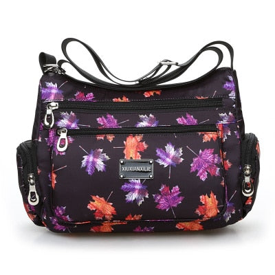 Vintage floral shoulder bag with rural charm. Lightweight, stylish, and practical with multiple zippers—perfect for everyday European & American fashion looks.