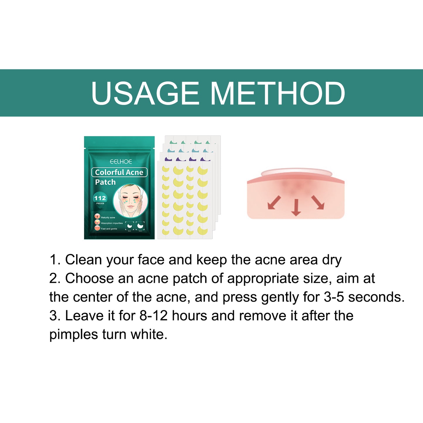 EELHOE Colorful Acne Patch – Cute Shaped Blemish Patches for Repair, Clean Care & Spot Coverage