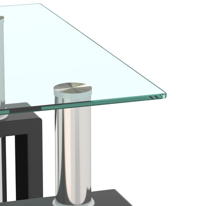 Set of 2 modern square tables made with tempered glass. Sleek, durable, and stylish—perfect as tea tables, coffee tables, or end tables for living rooms.