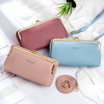 Zarusky Matte Leather Crossbody Bag - Small Shoulder Messenger Purse