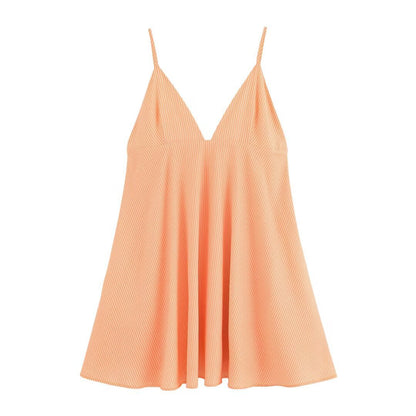 Women's V-Neck Ruched Camisole Mini Dress | Orange