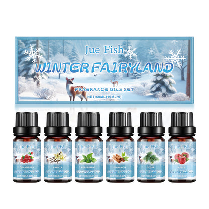 Winter Aromatherapy Essential Oil Set – Natural Fragrance Oils for Humidifier & Diffuser