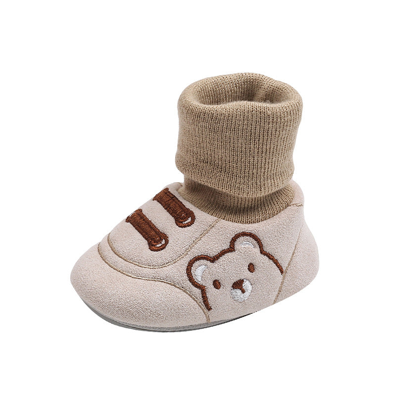 Baby Shoes and Socks - Warm Cotton Anti-Slip Walking Shoes for 0-12 Months | Unisex Infant Footwear