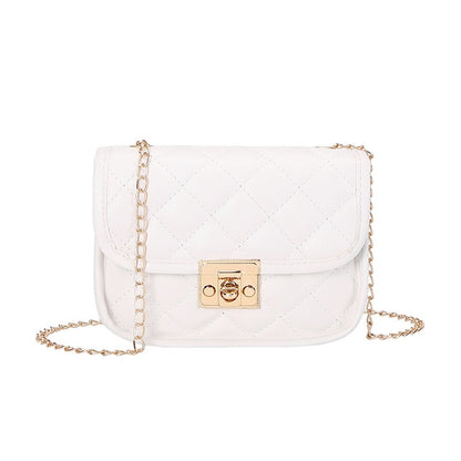 Embroidered Chain Bag - Women's Small Square Crossbody Purse