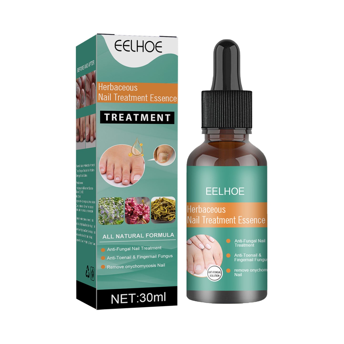 EELHOE Herbaceous Nail Relief Essence – Hand & Foot Care Solution for Softening, Thick Nail Care, Brightening & Bumpy Nails