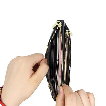 Zarusky Genuine Leather Messenger Bag - Retro Chain Crossbody Handbag