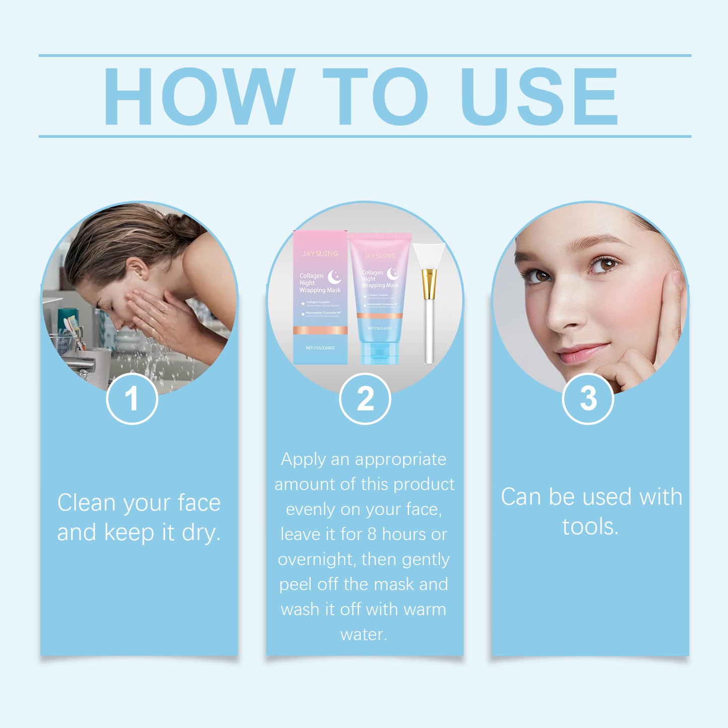 "Jaysuing Collagen Night Peel-Off Mask - Cleanse, Moisturize & Control Oil | Zarusky"