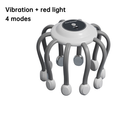 Electric octopus head massager with gentle vibration to relax the scalp, reduce stress, and support deeper sleep. Lightweight, soothing, and easy to use.