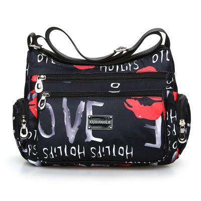 Vintage floral shoulder bag with rural charm. Lightweight, stylish, and practical with multiple zippers—perfect for everyday European & American fashion looks.