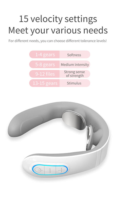 Portable U-Type EMS Microcurrent Neck Massager with Heat – 10-Mode Cervical Pain Relief & Muscle Relaxation Device