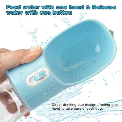 Portable Pet Water Bottle - 2-in-1 Dog Travel Feeder & Food Container for Walking & Outdoor Adventures