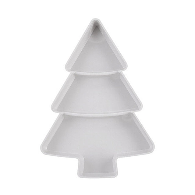 Christmas Tree Shaped Snack Serving Tray – Multi-Compartment Bowl for Nuts & Candy