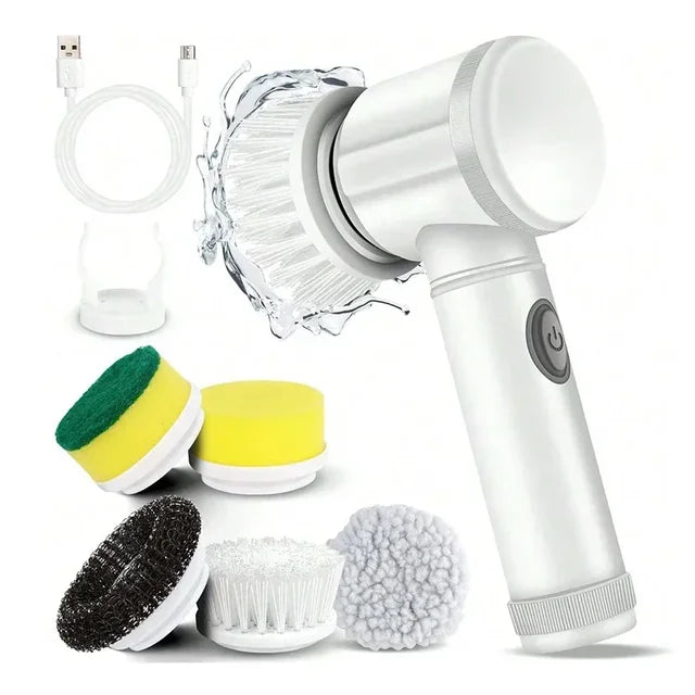 Electric Spin Scrubber - 5-in-1 Power Cleaning Brush for Bathroom & Home | Zarusky