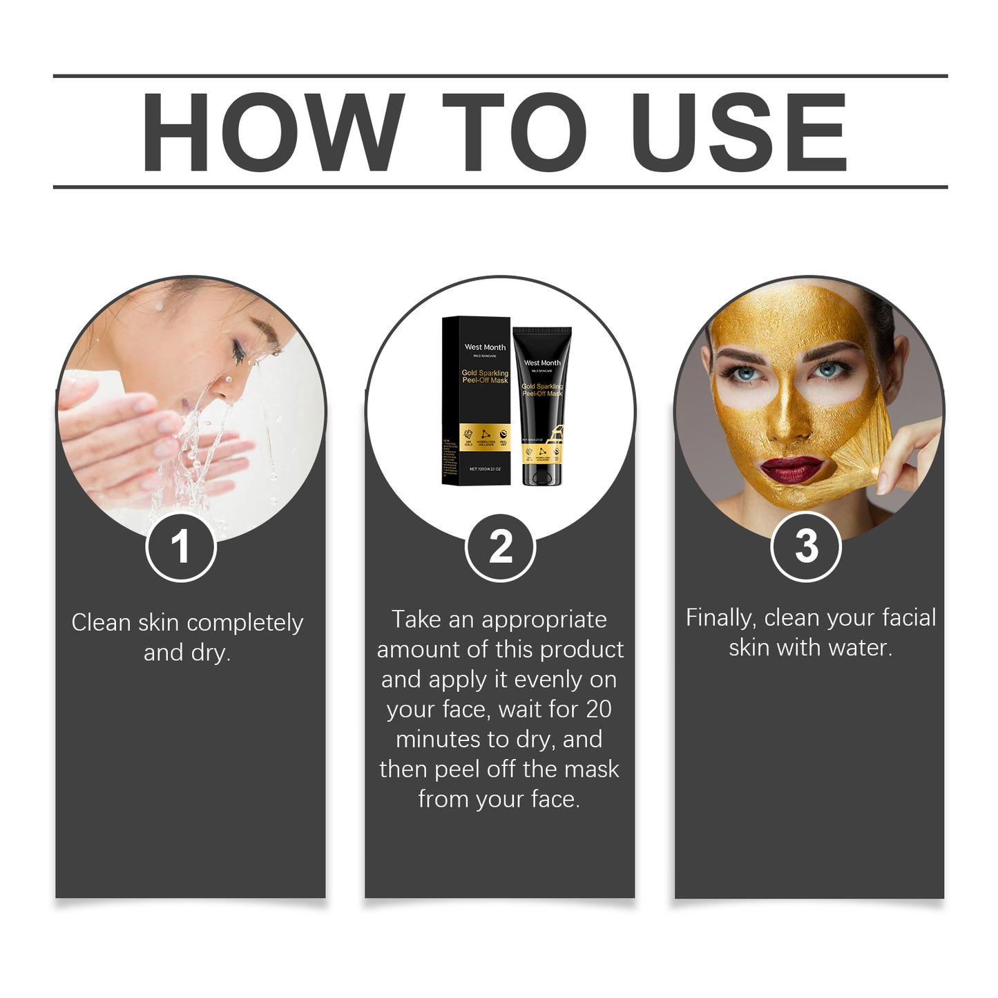 "24K Gold Peel Mask - Collagen Firming & Moisturizing Face Mask | Zarusky"