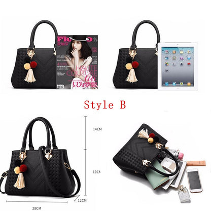 Zarusky Embroidered Leather Tote Bag - Top-Handle Crossbody Handbag