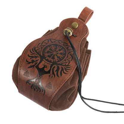 Beautiful 5-Piece Leather DND Dice Tray & Drawstring Pouch Set for RPG Games. A Perfect Gift for Gamers.