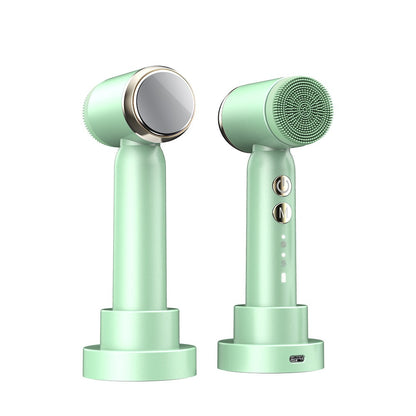 Zarusky™ 6-in-1 Hydro-Glow Facial Device – Ultrasonic Hot & Cold Pore Cleanser with LED Display