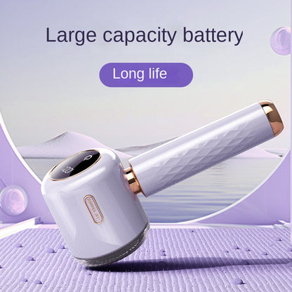 Smart rechargeable fuzz trimmer with digital display. 2-in-1 fabric shaver removes lint, fuzz, and hair—safe, powerful, and easy for home use.