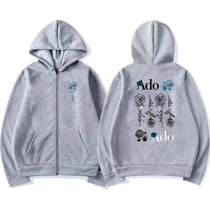 Vintage Gold Printed Zip-Up Hoodie – Classic Hooded Sweatshirt | Premium Casual Streetwear