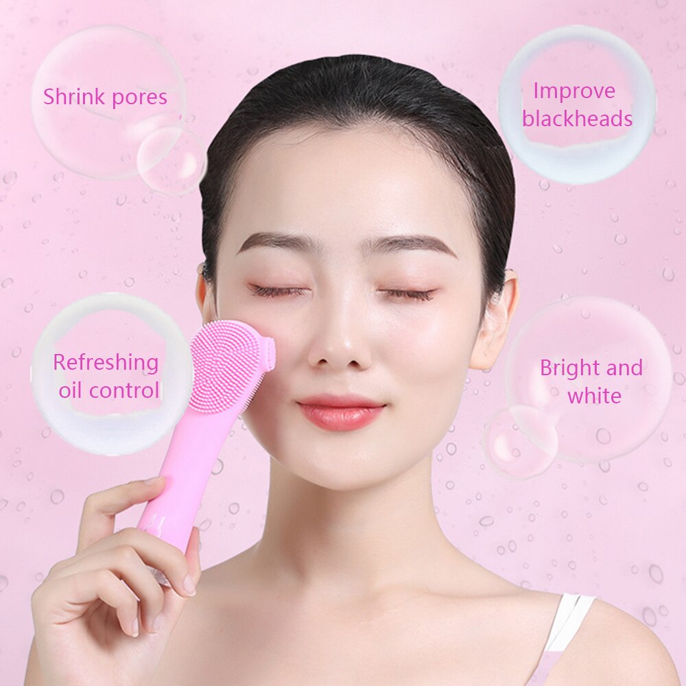 Ultrasonic Silicone Facial Cleansing Brush - Electric Deep Pore Cleanser