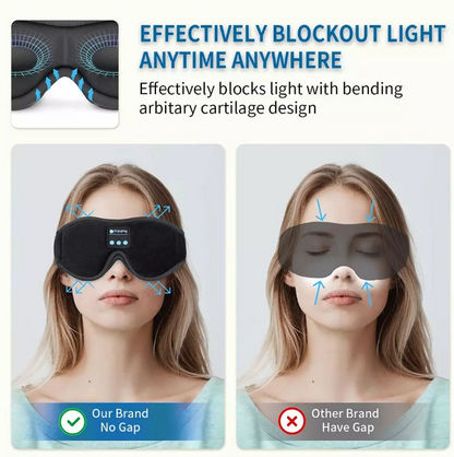 3D Bluetooth Sleep Eye Mask with Wireless Music | Soft Stereo Headset for Relaxation & Deep Sleep