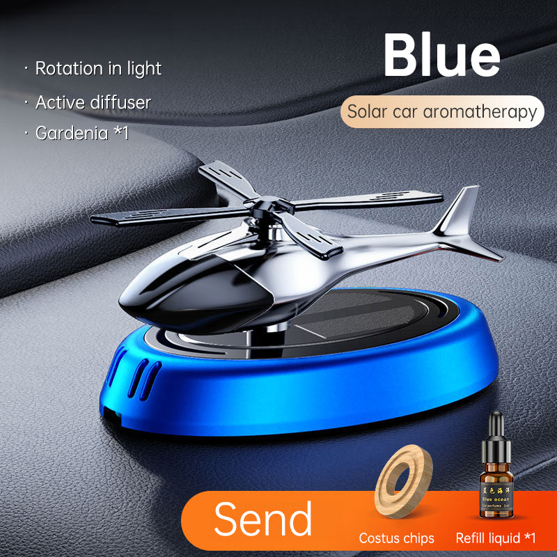 🔥 Solar Rotating Helicopter Car Dashboard Decor with Aromatherapy