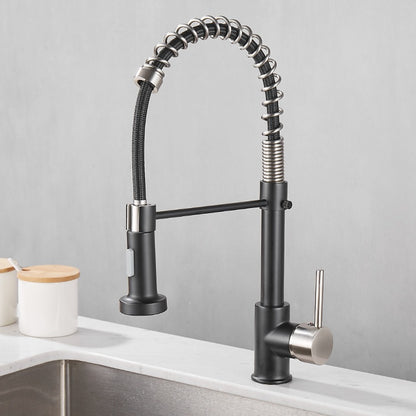 Premium all-copper kitchen faucet with 360° rotation and hot-cold dual mode. Durable, flexible spring design for smooth water flow and everyday kitchen use.