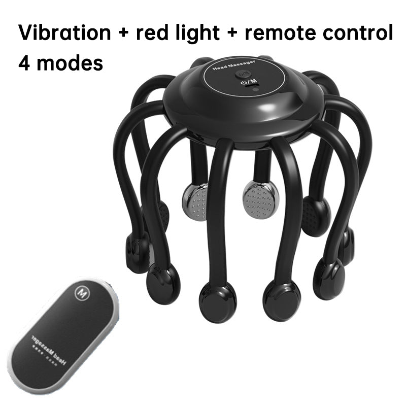Electric octopus head massager with gentle vibration to relax the scalp, reduce stress, and support deeper sleep. Lightweight, soothing, and easy to use.