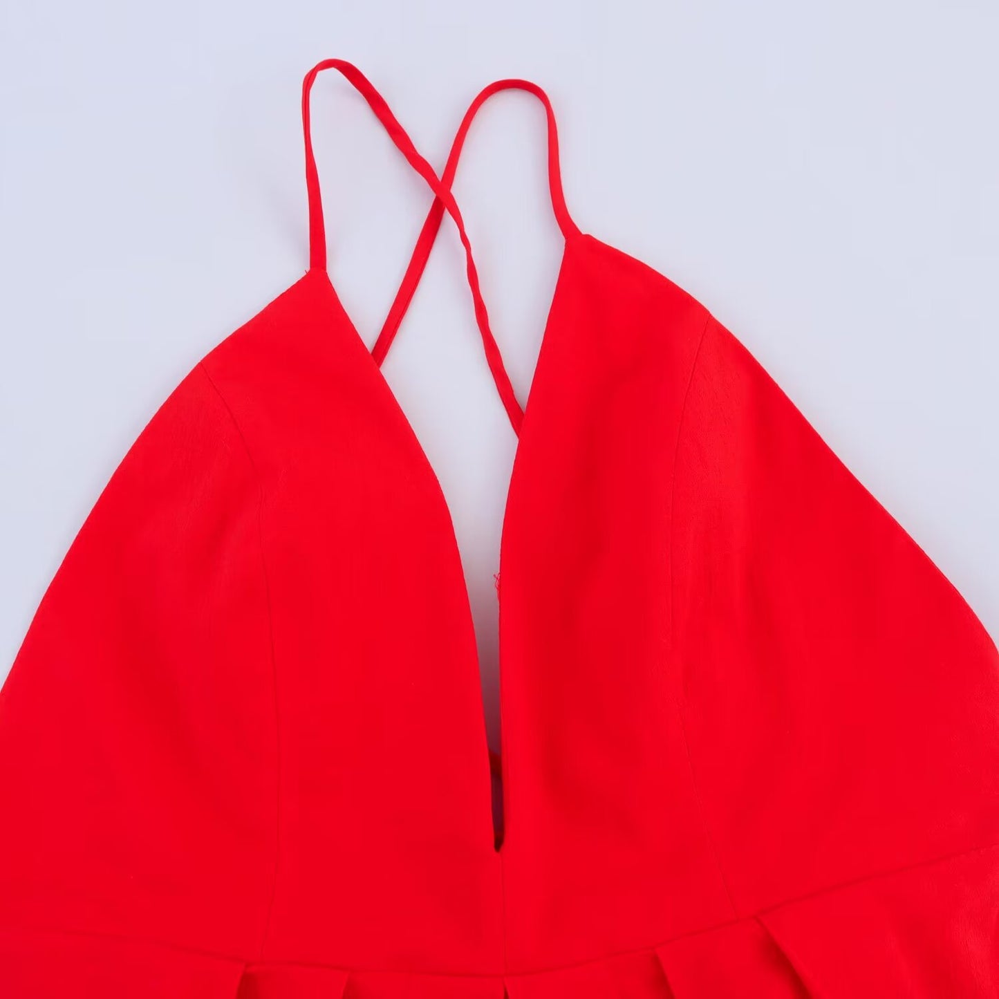 Women's Backless V-Neck Loose Maxi Dress | Red