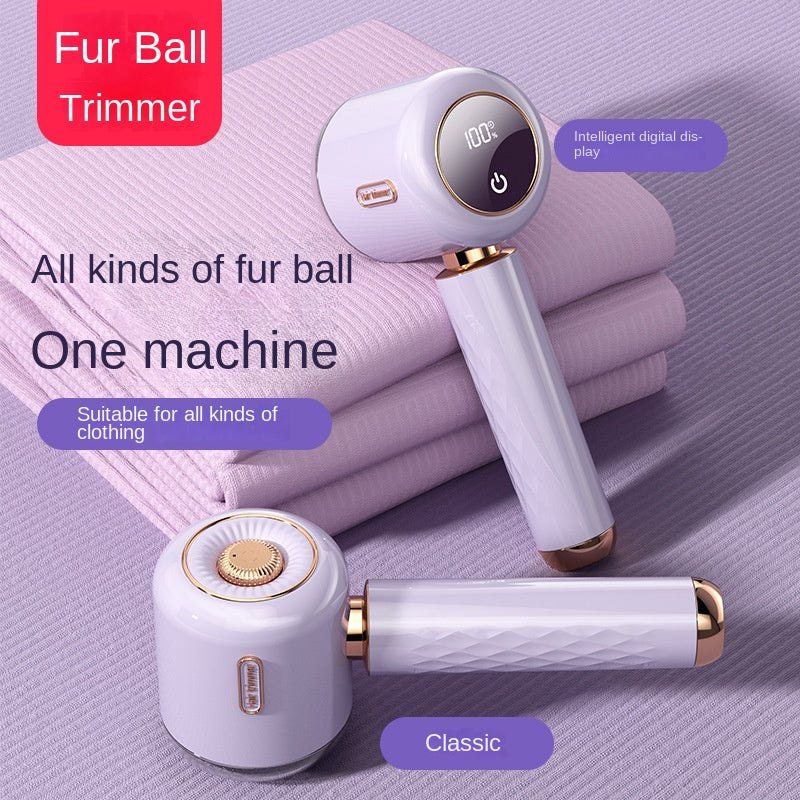 Smart rechargeable fuzz trimmer with digital display. 2-in-1 fabric shaver removes lint, fuzz, and hair—safe, powerful, and easy for home use.