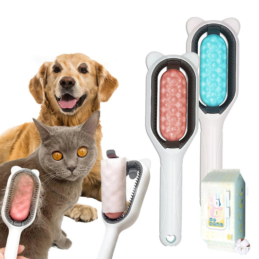 Pet Hair Removal Comb for Cats & Dogs – Floating Fur Cleaner Brush for Long & Short Hair