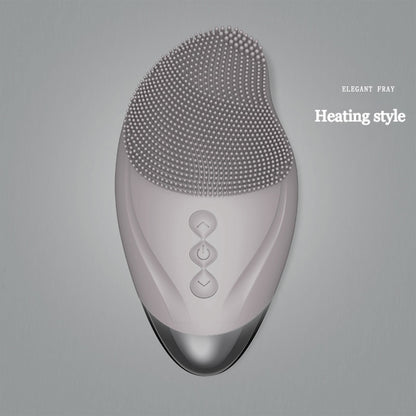 Ultrasonic Electric Facial Cleansing Brush – Heated Sonic Silicone Face Cleanser for Deep Pore Cleaning