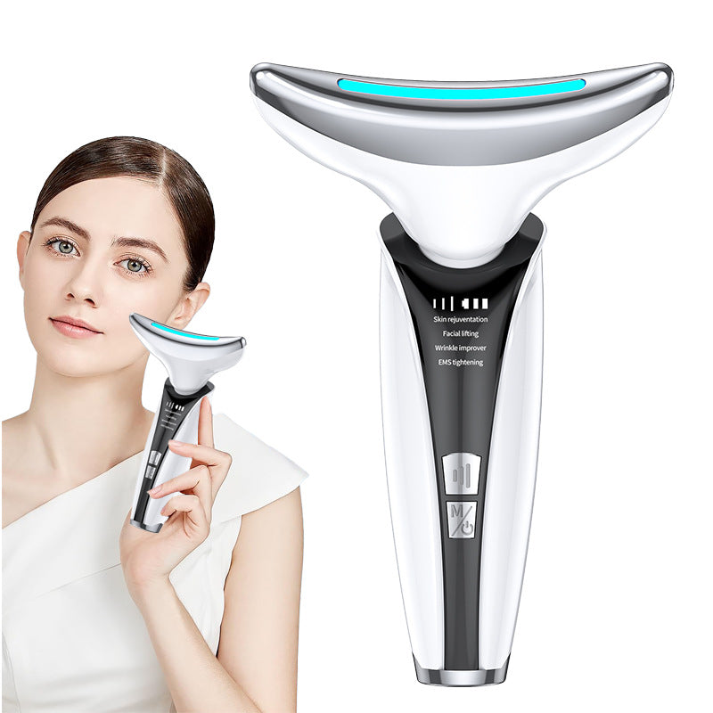 Hot-selling LED photon face and neck massager designed to support skin rejuvenation, lifting, and tightening. Gentle, non-invasive, and ideal for daily beauty care.