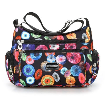 Vintage floral shoulder bag with rural charm. Lightweight, stylish, and practical with multiple zippers—perfect for everyday European & American fashion looks.