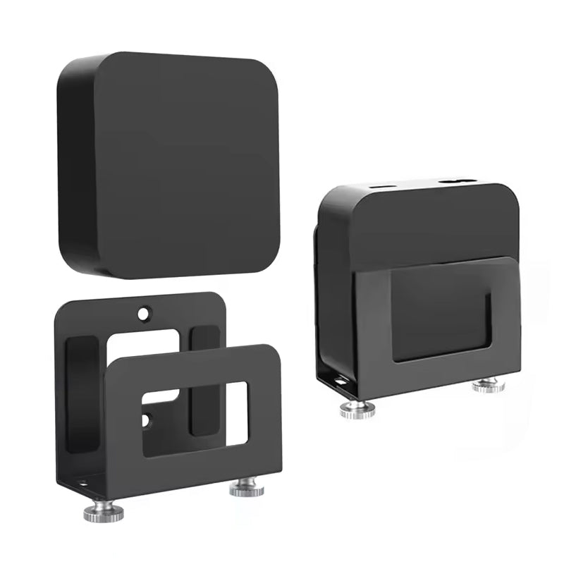 Universal adjustable wall mount for Apple TV, routers, modems, and TV boxes. Space-saving, sturdy, and easy to install—perfect for clean home setups.