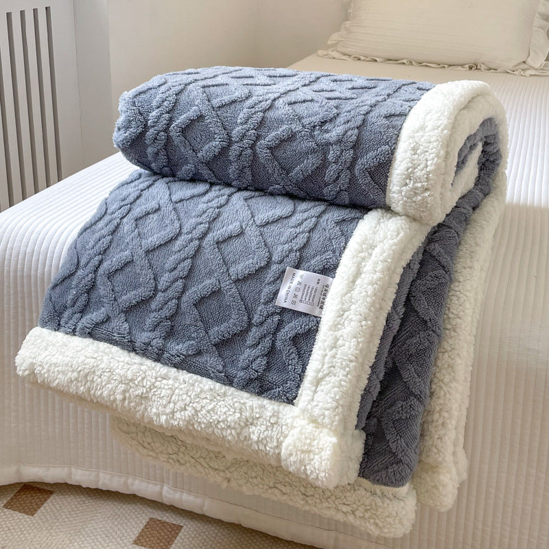 Double-layer polar fleece blanket with ultra-soft texture. Thick, warm, and cozy—perfect for autumn/winter use on sofas, beds, and office naps.