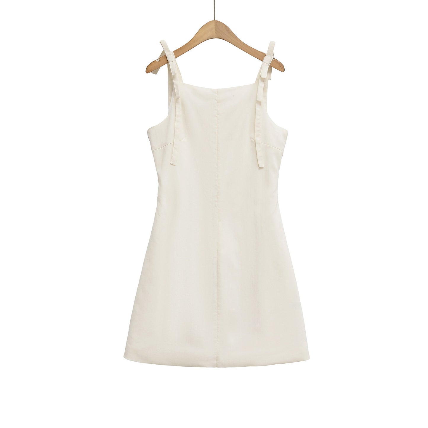 Women's Square Neck Camisole A-Line Mini Dress | White & Black