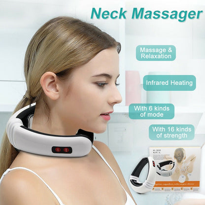 Electric Pulse Back & Neck Massager with Far Infrared Heat – Intelligent Cervical Pain Relief Device