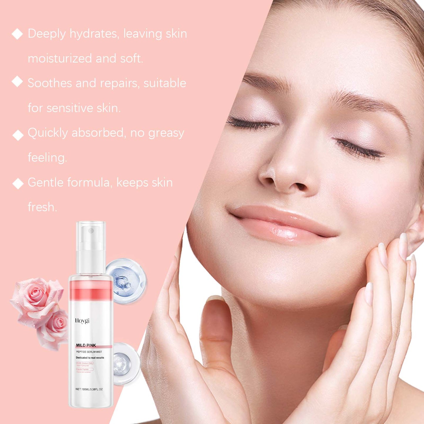 Nicotinamide Rose Moisturizing Spray - Gentle Hydrating Facial Mist